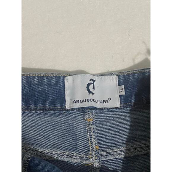 Korean Brand Argue Culture Spiral Button Straight Jeans - Picture 6 of 7